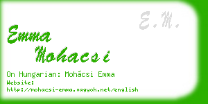 emma mohacsi business card